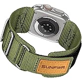 SUNFWR Rugged Nylon Band for Apple Watch Ultra 3&2&1 49mm 46mm 45mm 44mm 42mm Men,Velcro Tactical Military Strap for iWatch Series 11/10/9/8/7/6/5/4/3/2/1/SE