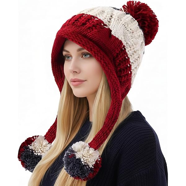 HUAMULAN Women Winter Peruvian Cover Ears Beanie Hat Ear  display picture 3