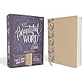 NIV, Beautiful Word Bible, Updated Edition, Peel/Stick Bible Tabs, Leathersoft over Board, Gold/Floral, Red Letter, Comfort Print: 600+ Full-Color Illustrated Verses