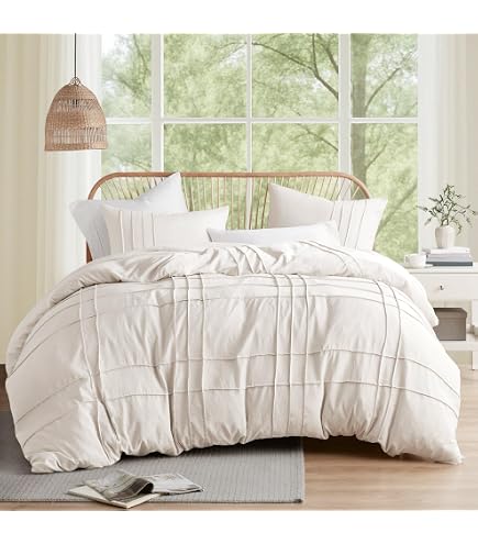 Madison Park Essentials Queen Duvet Cover Set - Reversible Striped Jacquard, 3-Piece, White Modern Bedding - View #7