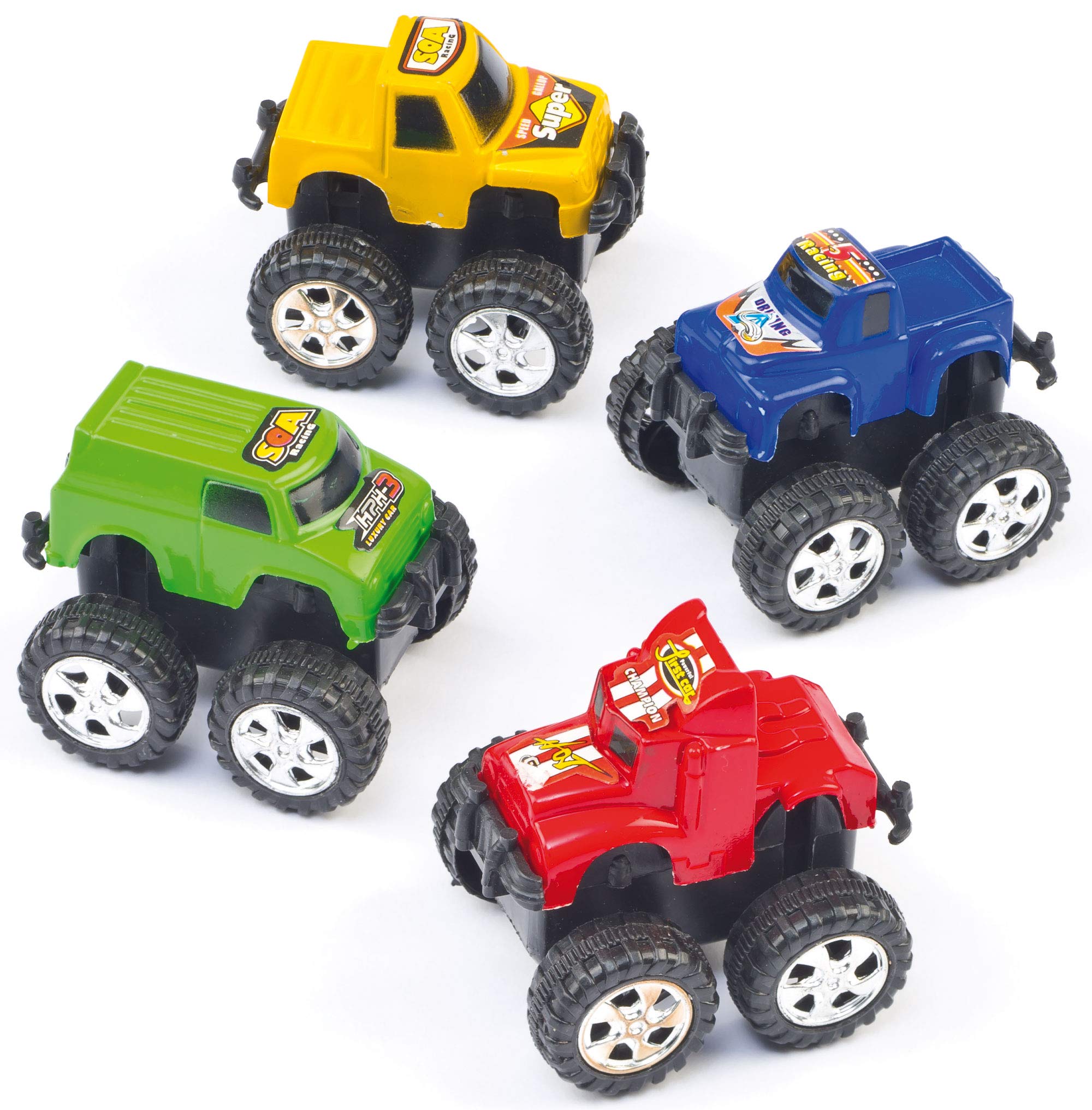 Baker Ross P5724 Pull Back Monster Truck Racer Cars (Pack of 5) For Kids, Party Bag fillers and Toys