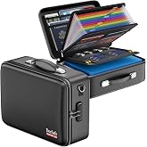 DocSafe Fireproof Document Box Hard Case with Lock ＆ Accordion File Folder | Fire and Water Resistant Safe Box,File Organizer,Multi-Pocket,Home Office Travel Storage for Important Document,Laptop,Black