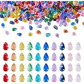 Boutigem 300Pcs Teardrop Glass Beads 6x4mm Colorful Top Drilled Water Drop Crystal Beads for Jewelry Making DIY Crafts Earring Bracelet