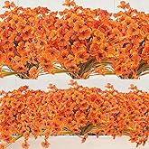 lekymo 30 Bundles Artificial Fall Flowers for Outdoors Fake Faux Fall Flowers for Decoration No Fade Plastic Flowers in Vase for Thanksgiving Xmas Decor Garden Patio Porch Window Home Wedding