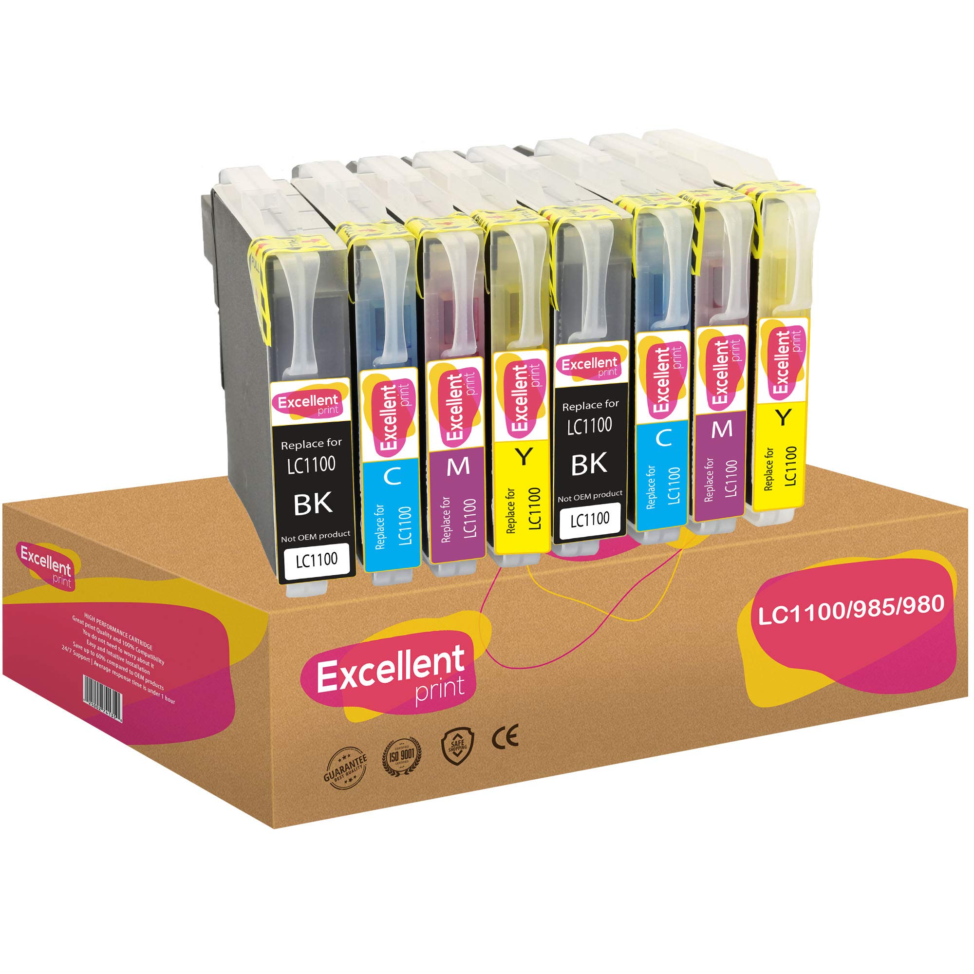 Excellent Print LC1100 LC985 Compatible Ink Cartridges for Brother DCP-J125 MFC-6490CW MFC-5890CN MFC-J410