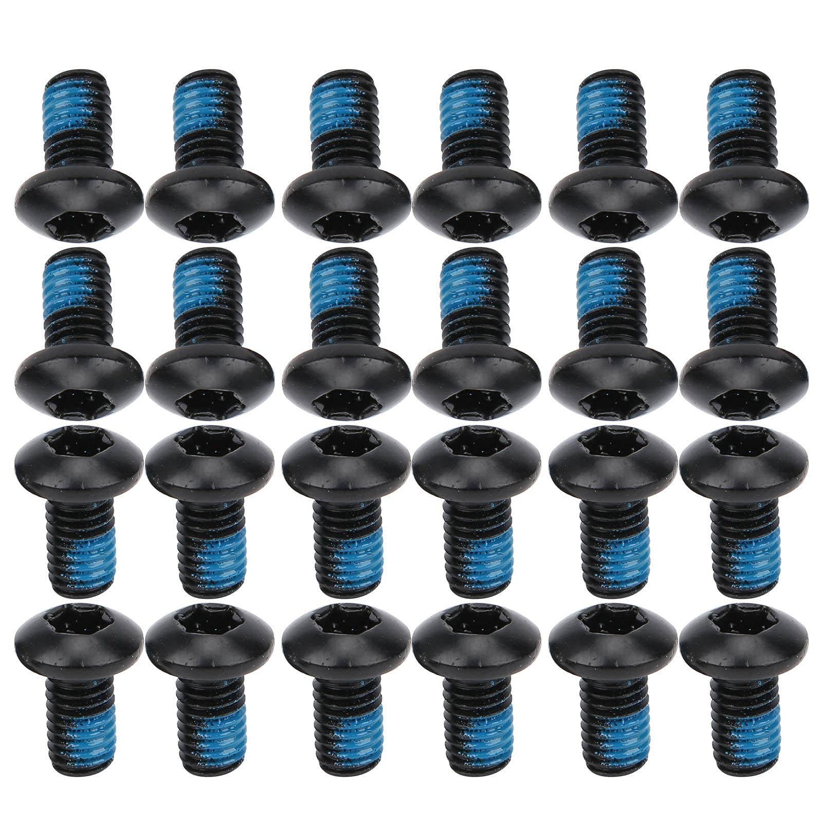24 Pcs Bike Disk Brake Bolts T25 Colorful Bicycle Disc Brake Screws M5 x10mm/0.4in Steel Wear Resistance Disc Brake Rotor Bolts (black)