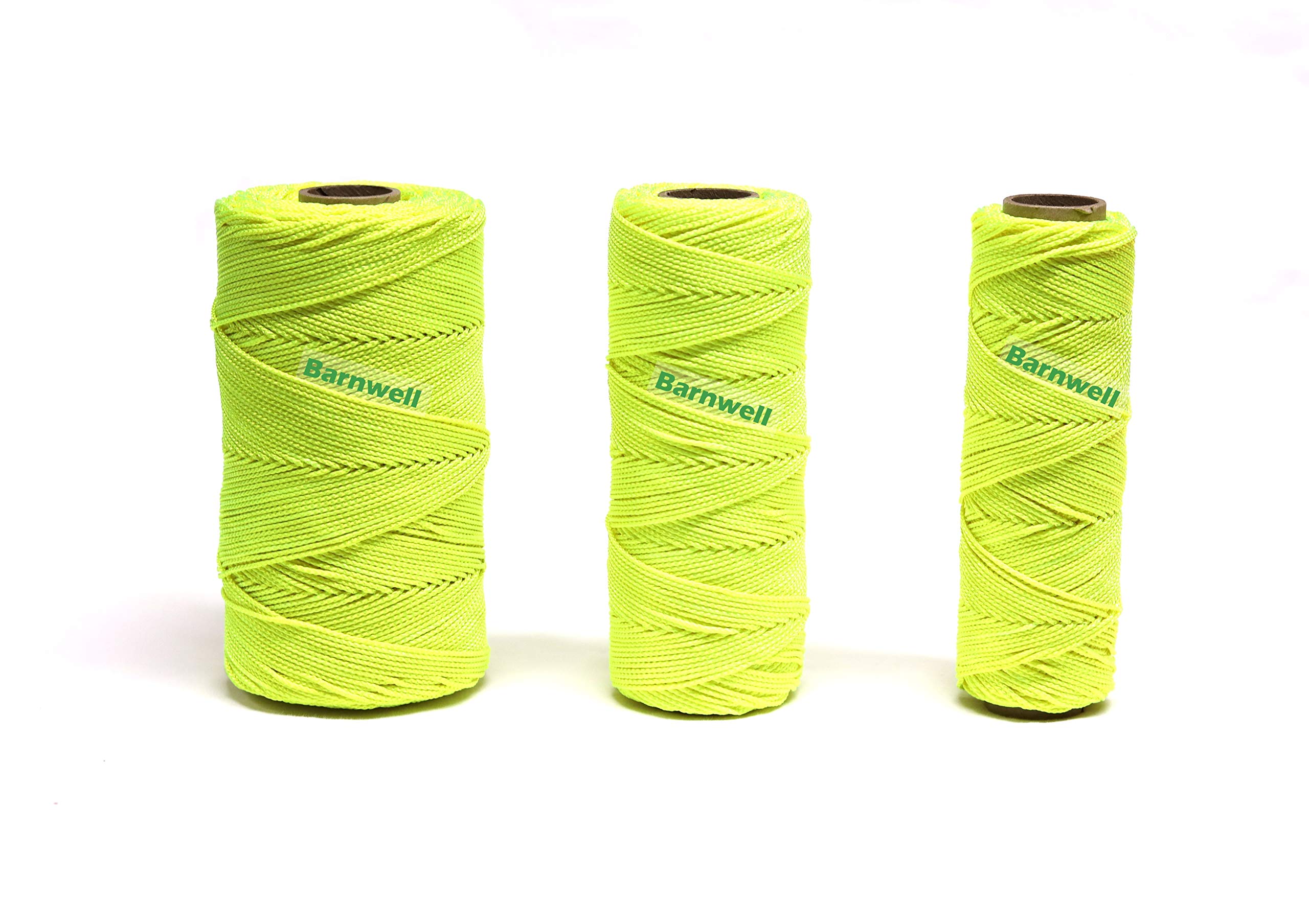 Barnwell Fluorescent Hi-Vis Yellow Braided Nylon Masons Builders Brick Block Line Bricklayers (500ft (150m))