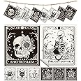 Miss Adola 8 Pack Reusable Kitchen Swedish Dishcloths for Washing Dishes Swedish Cloths Absorbent Fast Drying Cleaning Swedish Sponge Cute Pattern Decorate Washable Swedish Towels, Black Skull