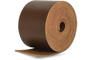 ALLWSLUCKY 2 Inches Wide Flat Leather Straps for Crafts, 78.8inches Long Full Grain Leather Strips Leather Belt Strips for DIY Craft Projects, Making Bag Strap Leather Belt (Dark Brown)