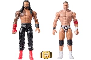 Mattel WWE Main Event Showdown Action Figures 2-Pack with Accessory, Series #21 Roman Reigns vs LA Knight Collectible Set, 6-inch
