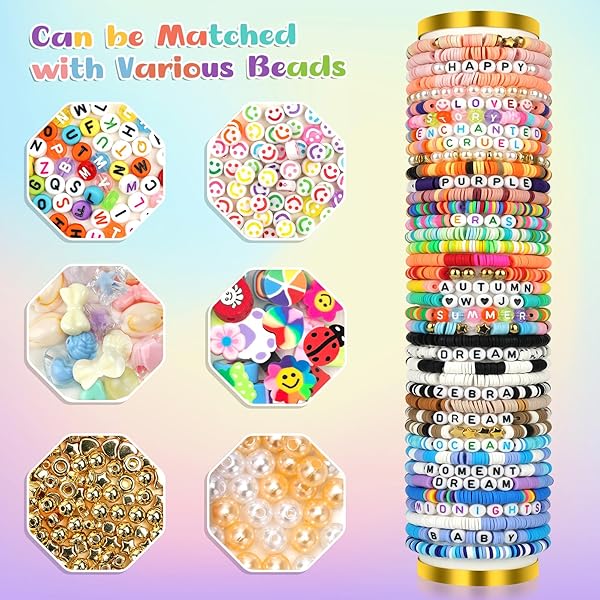 CLAY BEADS, 6000PCS YELLOW CLAY HEISHI BEADS FOR BRACELETS MAKING, FLAT ROUND POLYMER HEISHI BEADS FOR DIY JEWELRY MAKING(CANNED)