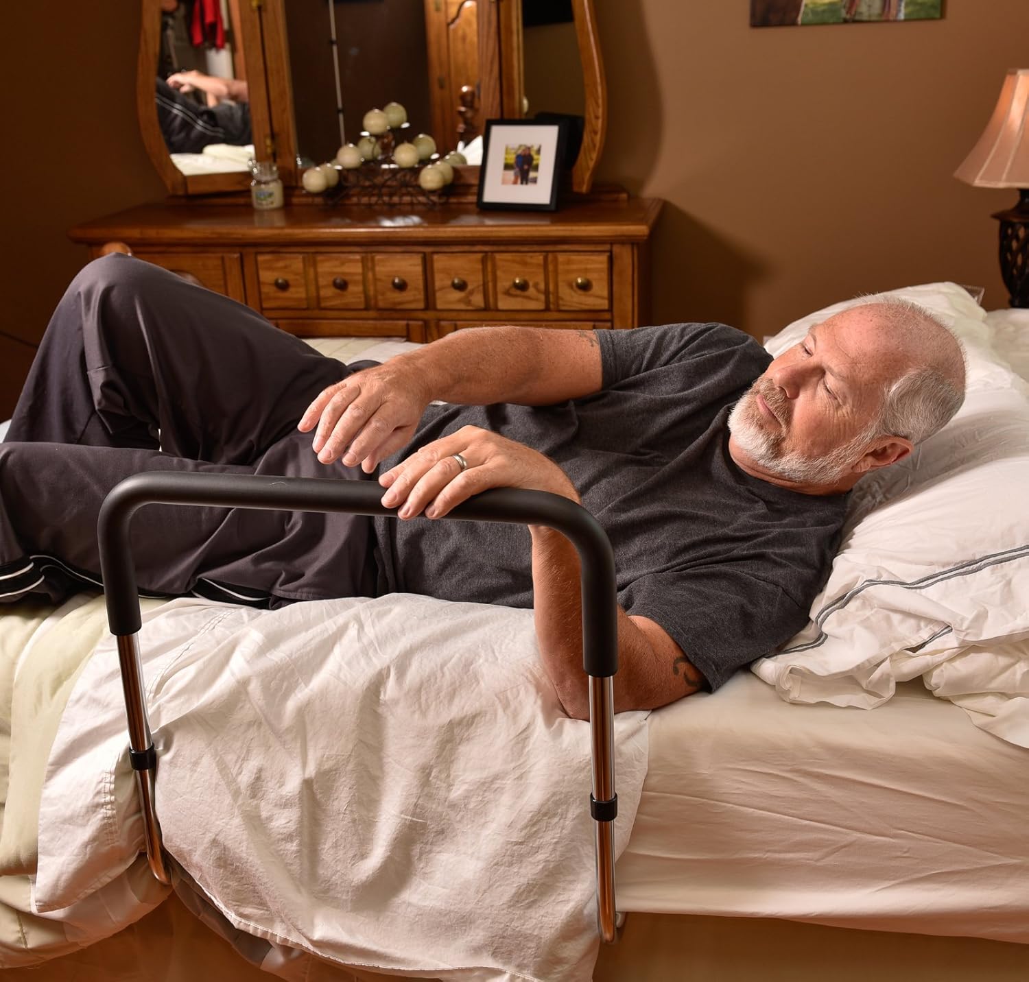 LS Adjustable Sturdy Medical Bed Rail: Health & Personal Care