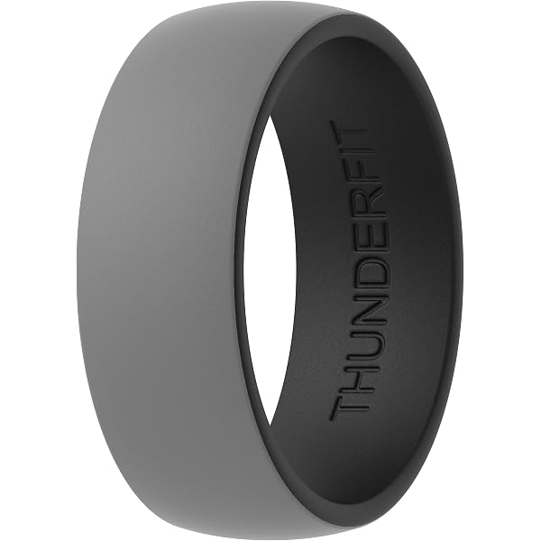 ROQ Silicone Wedding Rings For Men — Breathable, Comfortable Bands In Silver & Black-Blue Camo