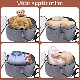 Ohiyoo Large Round Felt Hat Box Storage Foldable Hat Carrier for Hats Toys view 5