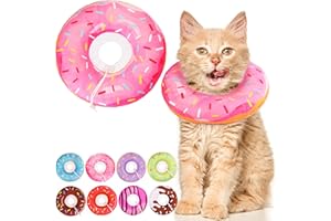 WONONE Cat Cone Collar Soft, Cute Cat Donut Collar After Surgery, Adjustable Kitten Recovery Cones to Stop Licking, Lightweight Neck Elizabethan Collars for Cats Kittens (Pink, Small)