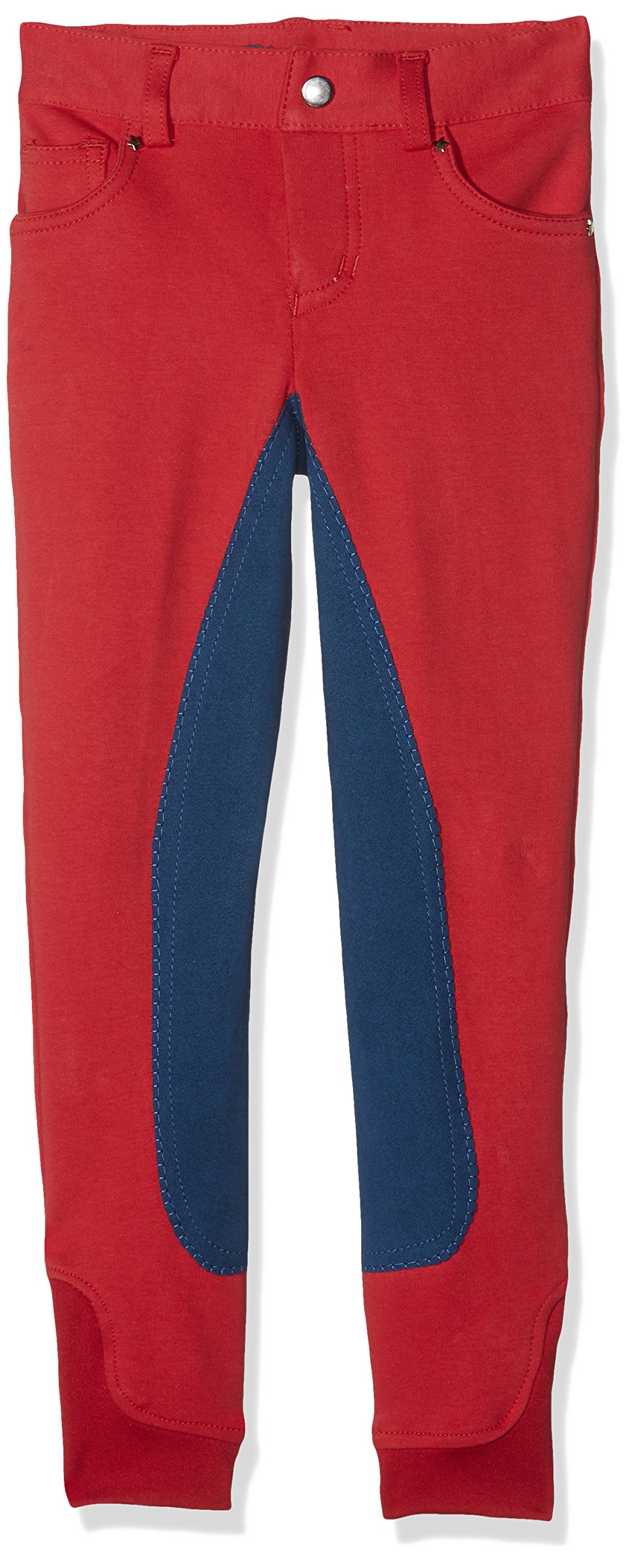 HKM kids riding trousers, Bibi & Tina, with 3/4 trimming Alos trousers, Children's, Trousers, 71303069.0501, rot/dunkelblau, 176 (EU)