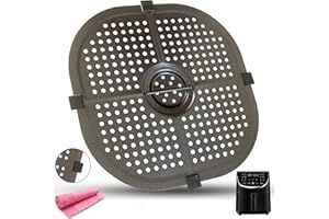GSZN Square Air Fryer Crisper Tray for Gourmia 8QT GAF838/GAF856/GAF826 7QT GAF798/GAF716/GAF778 Air Fryers, Upgraded Nonstick Air Fryer Grill Pan Crisper Plate Grate Shelf for Gourmia Air Fryer