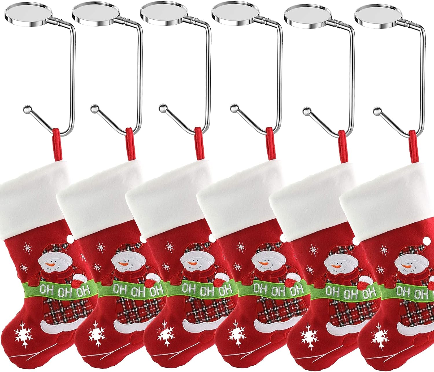 Ornament Hooks - Voiiake6 Pack Christmas Stocking Holders for Mantle Hooks Hanger Grip Non-Slip Safety Fireplace Hooks Mantel Hooks for Christmas Party Decoration