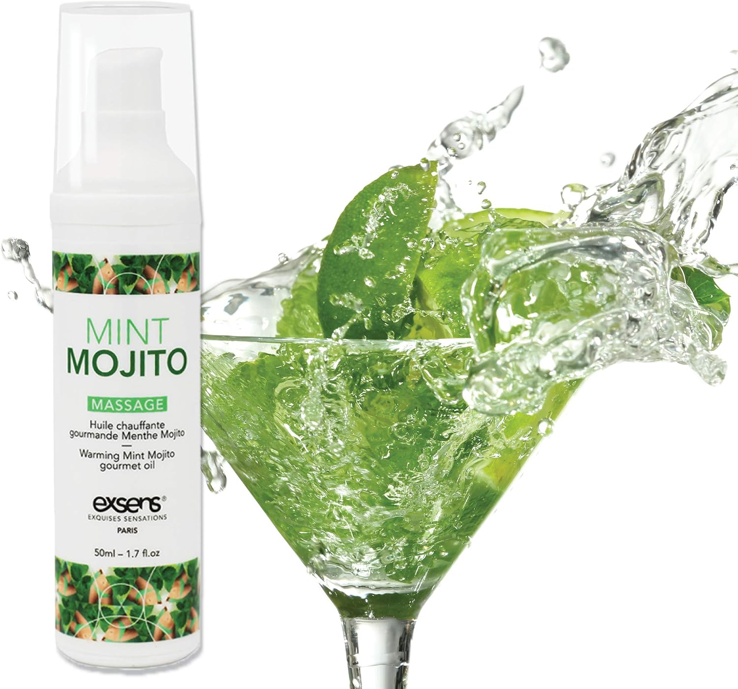 EXSENS of Paris Massage Oil - Mint Mojito, Transparent, 50 ml (Pack of 1) - Image 4