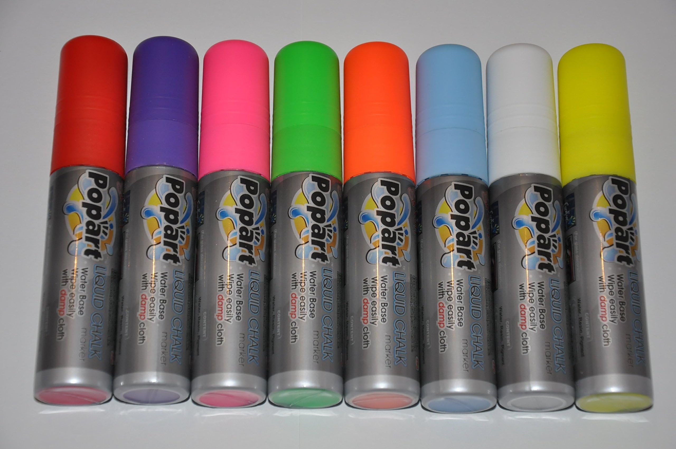 8 Colours 10MM Nib NEON Fluorescent Liquid Chalk PENS Blackboard Marker MENU Glass PENS Dry Wipe