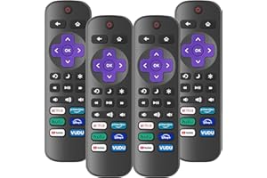 YESBES 4 Pack Replacement Remote Control Only for Roku TV, Compatible with All TCL Roku/Hisense Roku/Onn Roku/Sharp/Philips Roku (Not for Roku Stick, Box or Speaker)