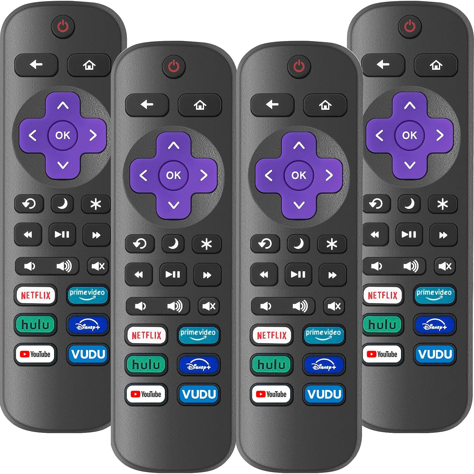 Photo 1 of 4 Pack Replacement Remote Control Only for Roku TV, Compatible with All TCL Roku/Hisense Roku/Onn Roku/Sharp/Philips Roku (Not for Roku Stick, Box or Speaker)