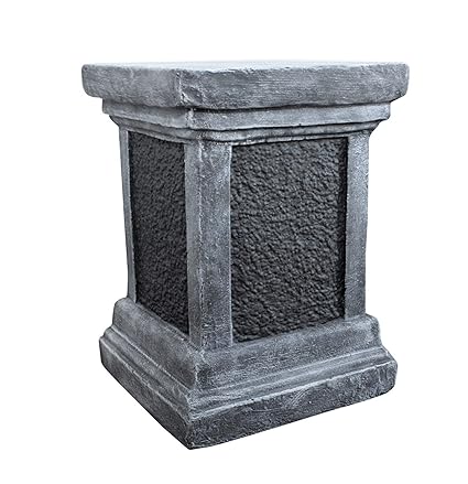 Tiefes Kunsthandwerk Saule In Schwarz Schiefergrau Deko Sockel