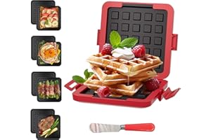 LKICWAH Microwave Grilled Cheese & Breakfast Maker - Fast Cook Waffle, Panini & Sandwich Press (<5 Min), Microwave Cookware, Dishwasher Safe,Easy Clean