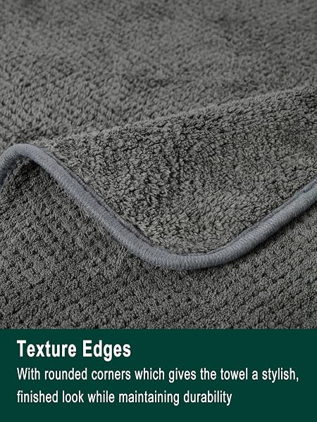 BXRBXR LARGE BATH TOWELS SET 6 PIECE, 2 BATHROOM TOWELS 30X60 INCHES, 2 HAND TOWELS, 2 WASHCLOTHS, SOFT ABSORBENT QUICK DRY MICROFIBER TOWELS FOR BATHROOM BEACH POOL GYM SPA, CHARCOAL GREY