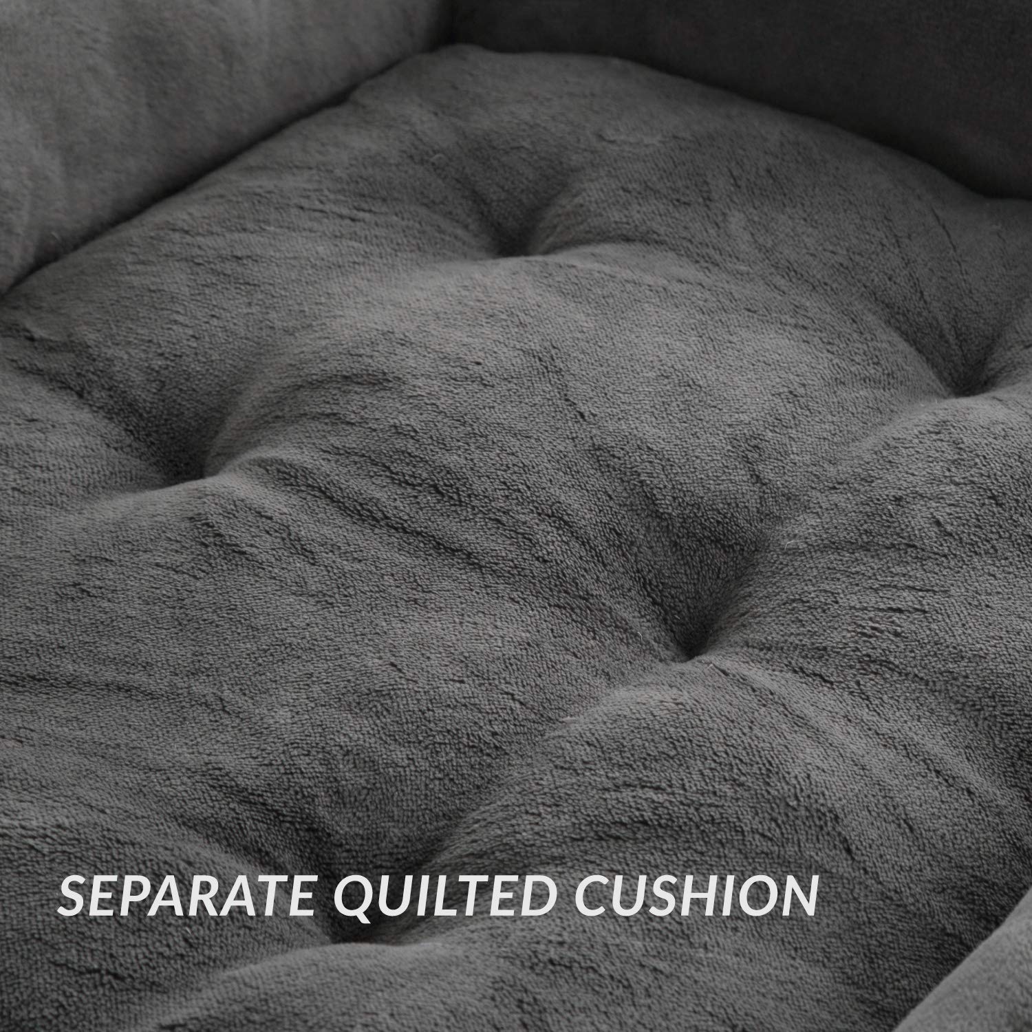 BEDSURE Lit pour Chien Extra Large L Lits Lavables pour Chien de Taille Moyenne à Grande Taille Literie pour Animaux de Compagnie Animalerie Noir L(60x40x16cm)