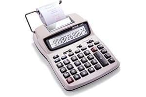 Victor Printing Calculator, 1208-2 Compact and Reliable Adding Machine with 12 Digit LCD Display, Battery or AC Powered, Includes Adapter,White