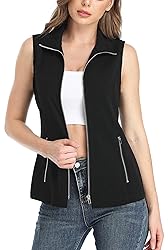 MISS MOLY Women's Lightweight Vest Casual Zipper