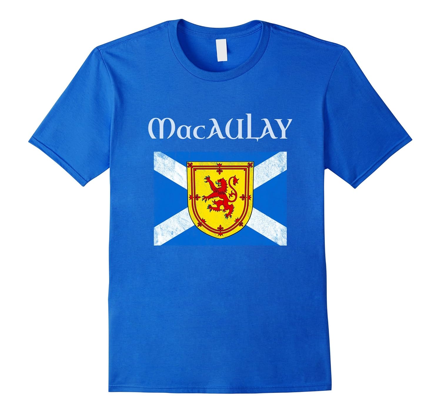 MacAulay Scottish Clan T Shirt Coat Arms Lion Flag4LVS