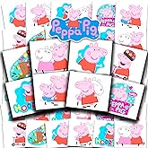 Peppa Pig Tattoos for Kids Party Favors Bundle - 72 Pc Individual Tattoos | 2" Pre-Cut Peppa Pig Temporary Tattoos for Toddler Boys Girls Bulk (Peppa Pig Birthday Party Supplies MADE IN USA)
