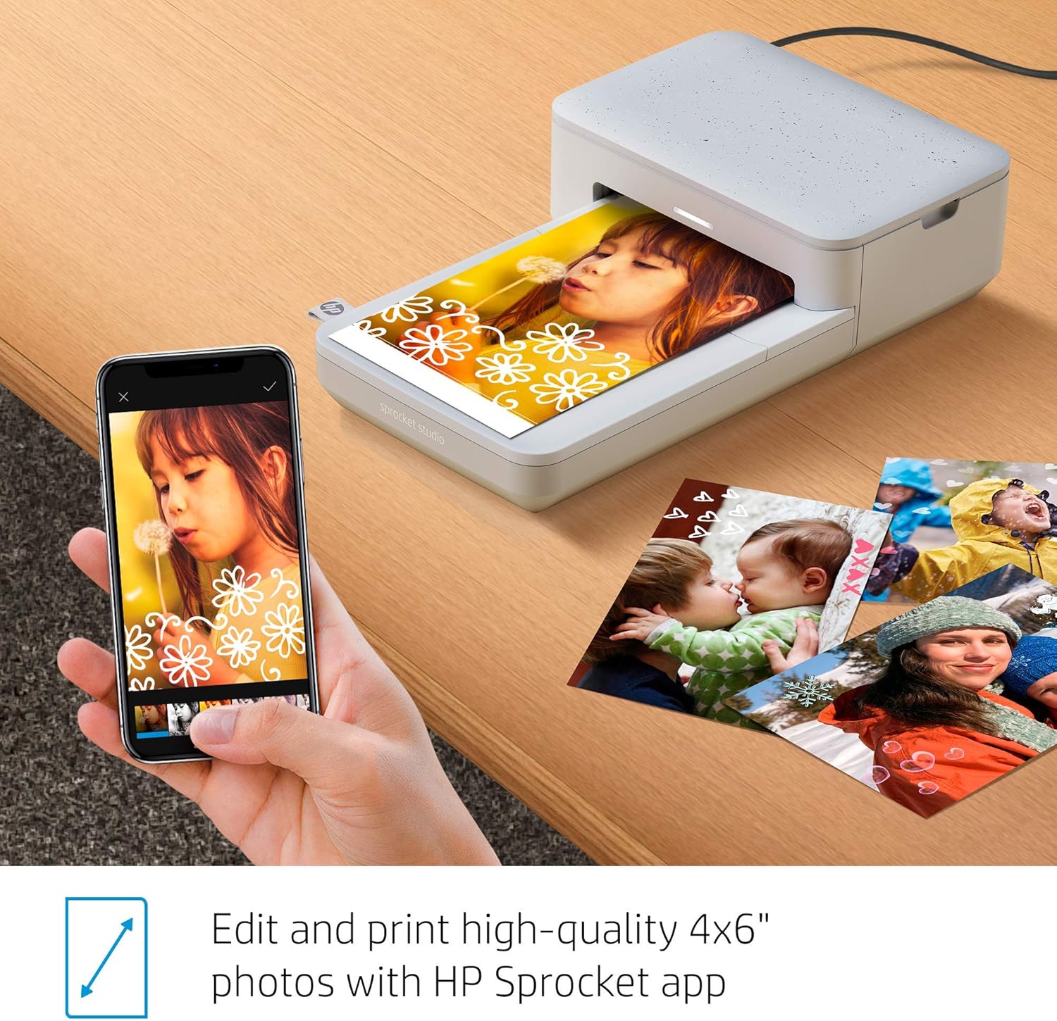 HP Sprocket Studio Photo Printer Bundle w/ Ink Cartridge, 3MP72A See