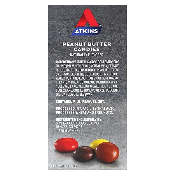 ATKINS ENDULGE TREAT, PEANUT BUTTER CANDIES, 2G NET CARBS, 2G SUGAR, CREAMY PEANUT BUTTER FILLING, 1 COUNT (5 PACKS)