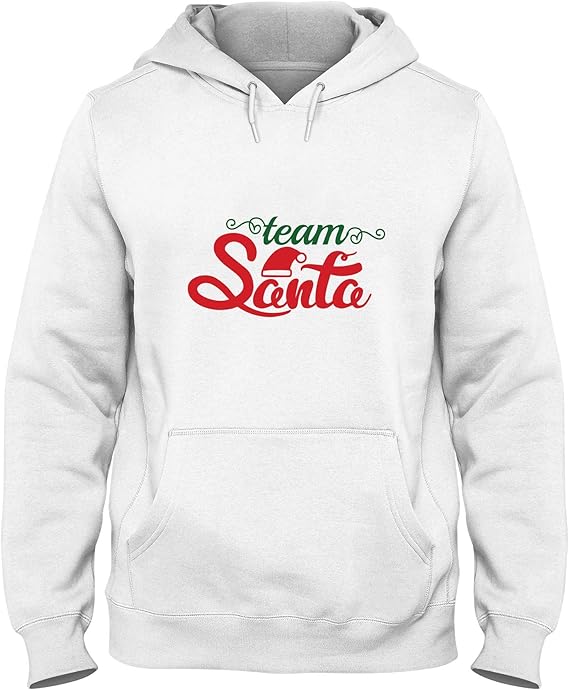EPS0589 Team Santa Hooded Sweatshirt White White Large Amazon.co