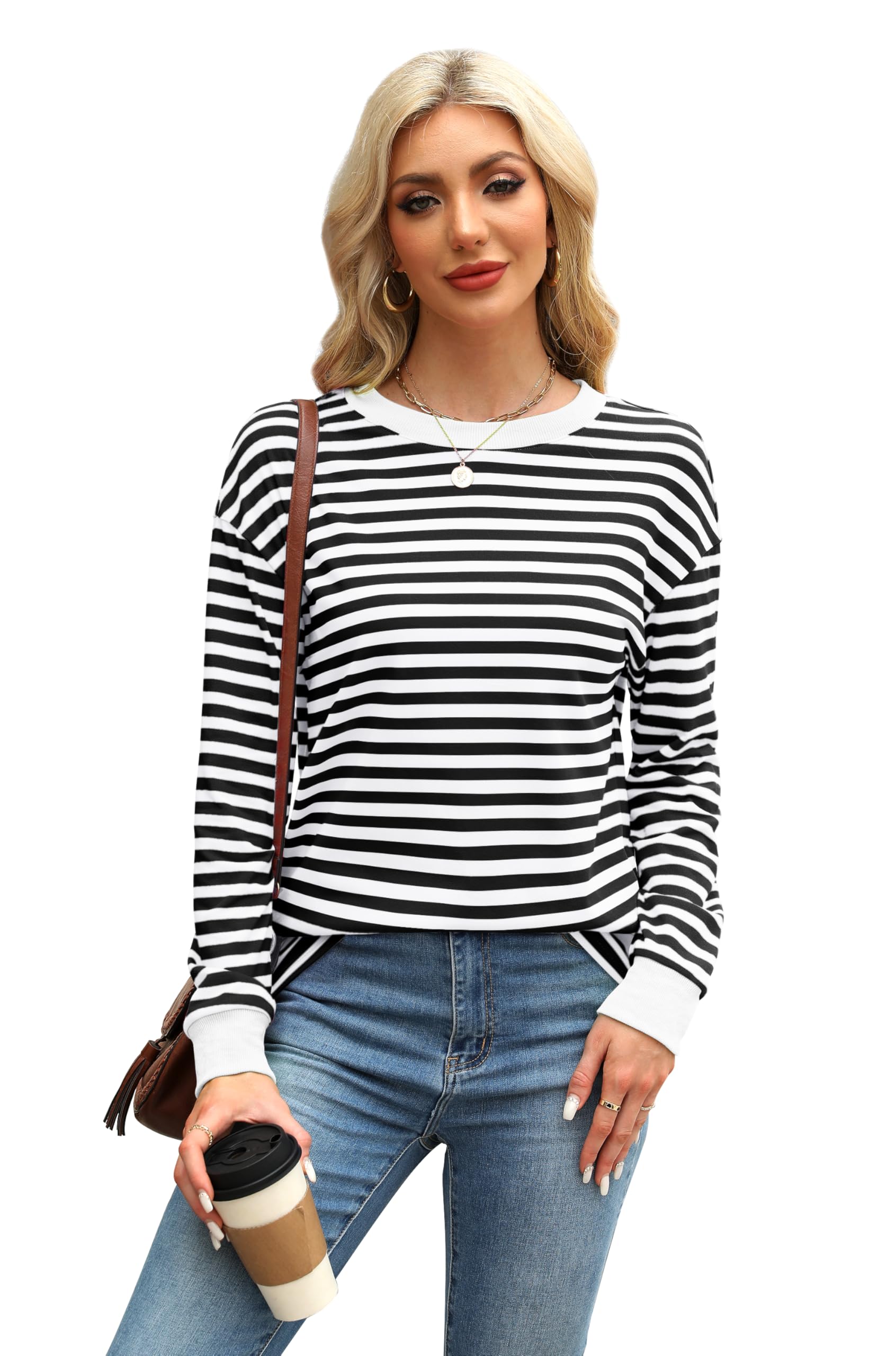Black White Striped Sweater