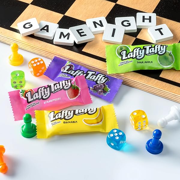 LAFFY TAFFY ASSORTED, MINI BARS, STAND UP BAG, CHEWY CANDY IN A VARIETY OF FRUITY FLAVORS, 10 OZ