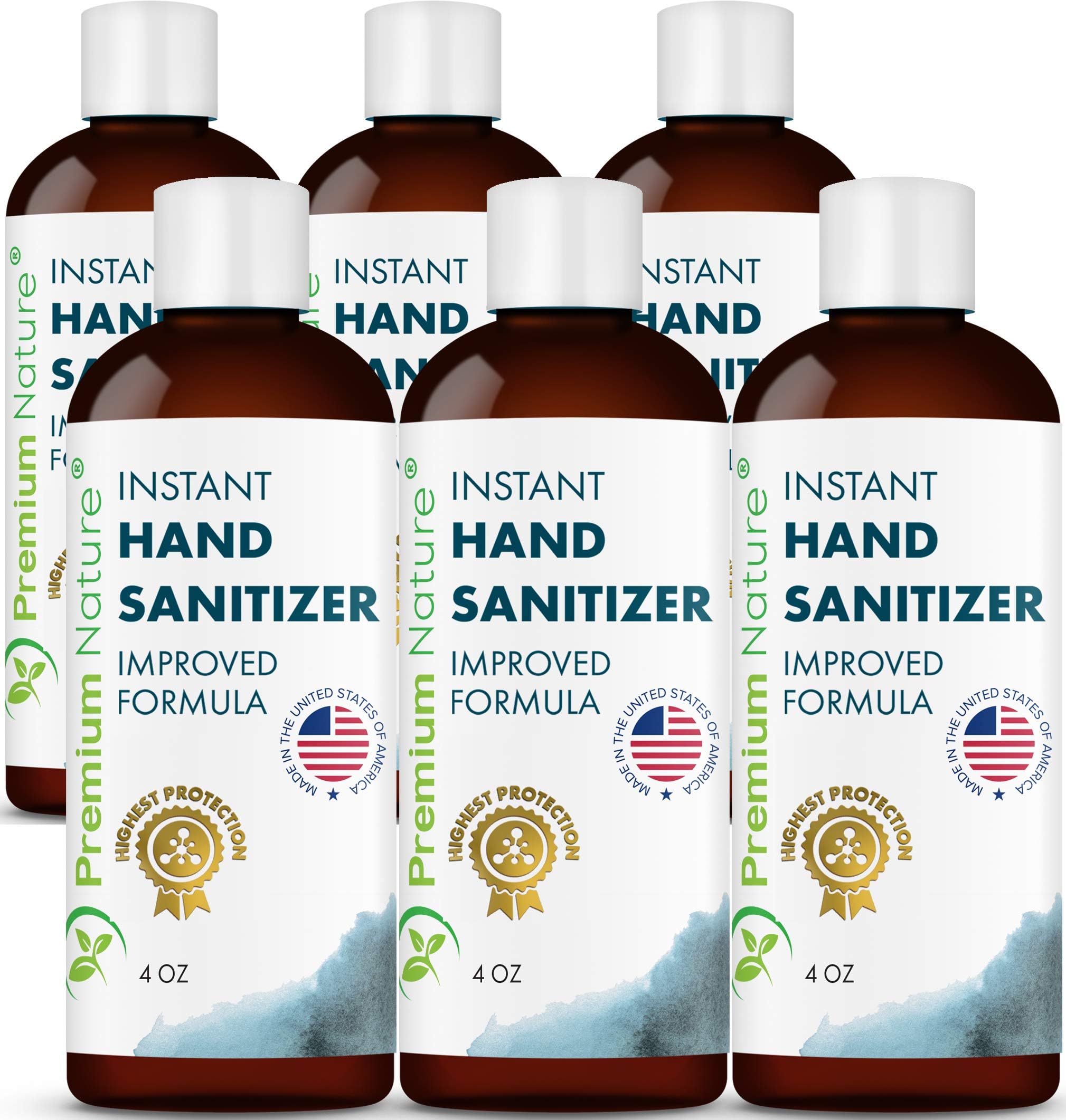 Instant Hand Sanitizer Gel - Value Size Natural Advanced Hand Sanitize Cleaner Aloe Vera Moisturizer Anti Germ Sanittizer Packaging May Vary Refill 4oz Bottles - 6 pack