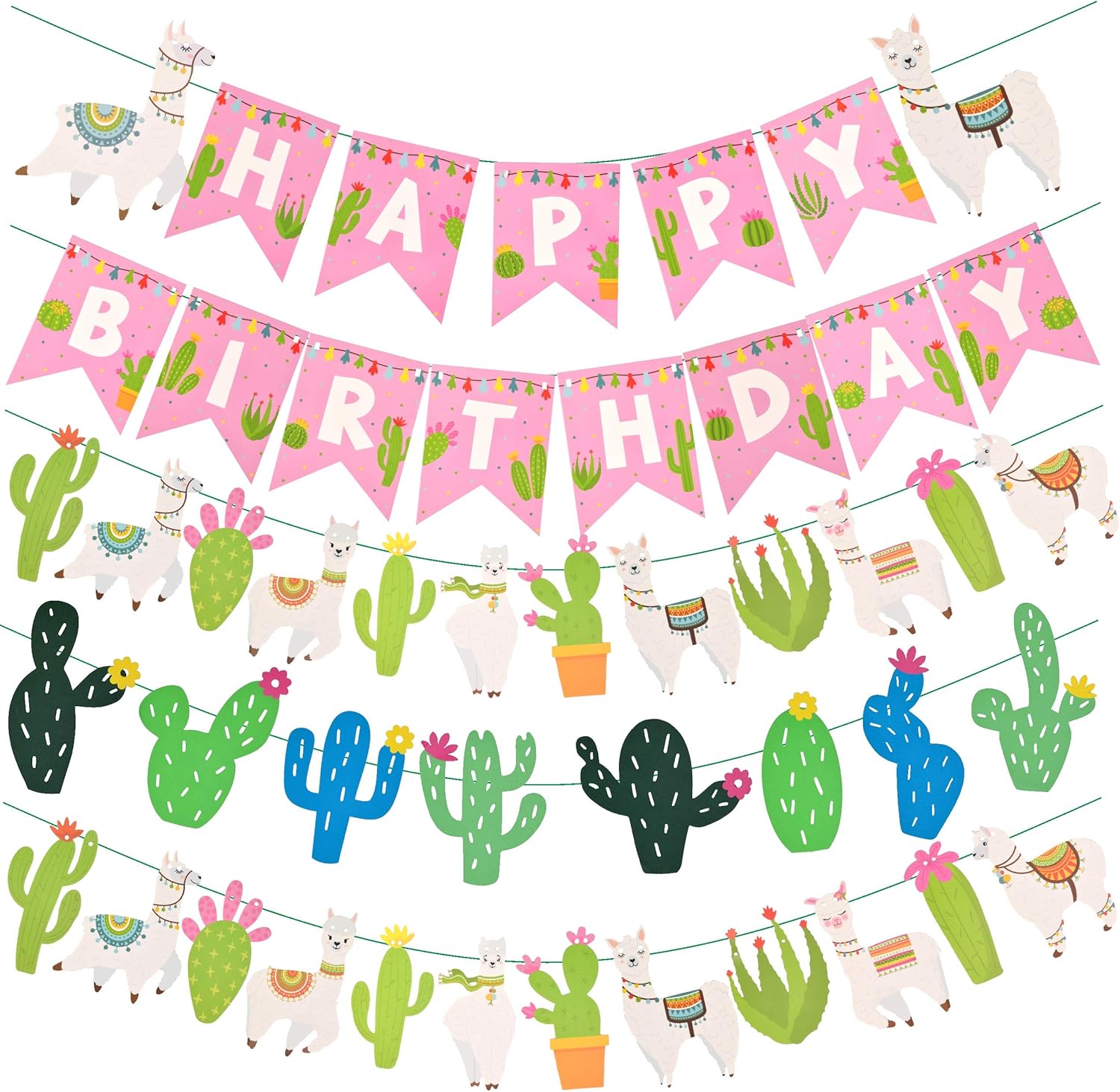 Llama Happy Birthday Banner,Liama Birthday Party Decorations, Smile Alpaca Birthday Banner, Llama Cactus Party Decorations, Llama Birthday Party Supplies, Llama Birthday Banner Llama Party Decoration