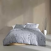Calvin Klein - Comforter Set, Cotton Sateen Bedding with Matching Shams, Luxe Softness & Modern Elegance, Floral Design (Wildflower Dusk Grey, Queen)