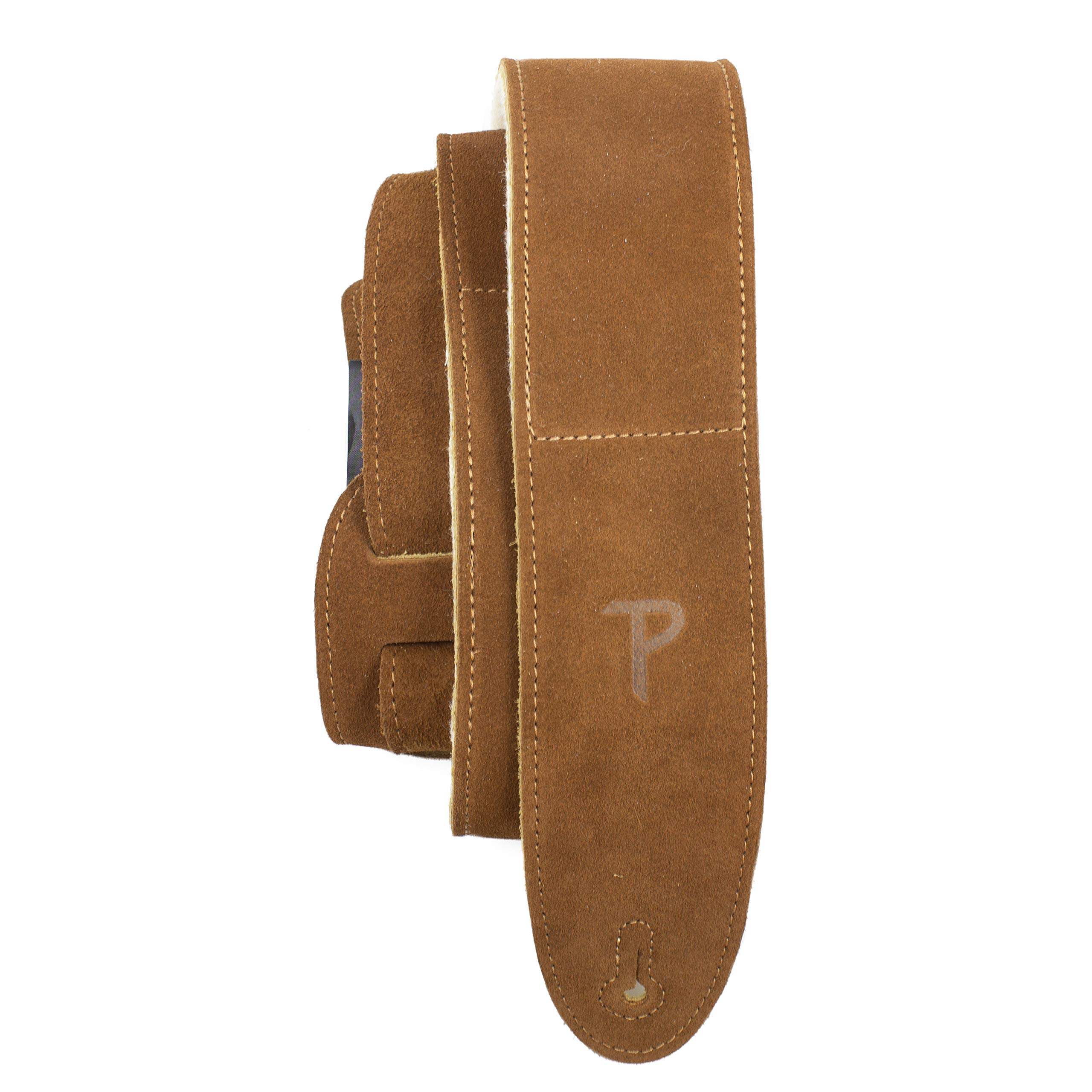 Perri’s Leathers Ltd. - Guitar Strap - Suede - Sheepskin Pad - Natural - Adjustable - For Acoustic/Bass/Electric Guitars - Made in Canada (DL325S-200) — image 1