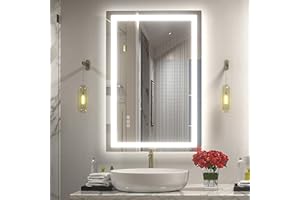 CHARMOR 24x36 LED Bathroom Mirror with Backlit and Front Lights, Lighted Bathroom Vanity Mirror for Wall, Anti-Fog, Memory, Shatter-Proof, ETL Listed (Horizontal/Vertical)
