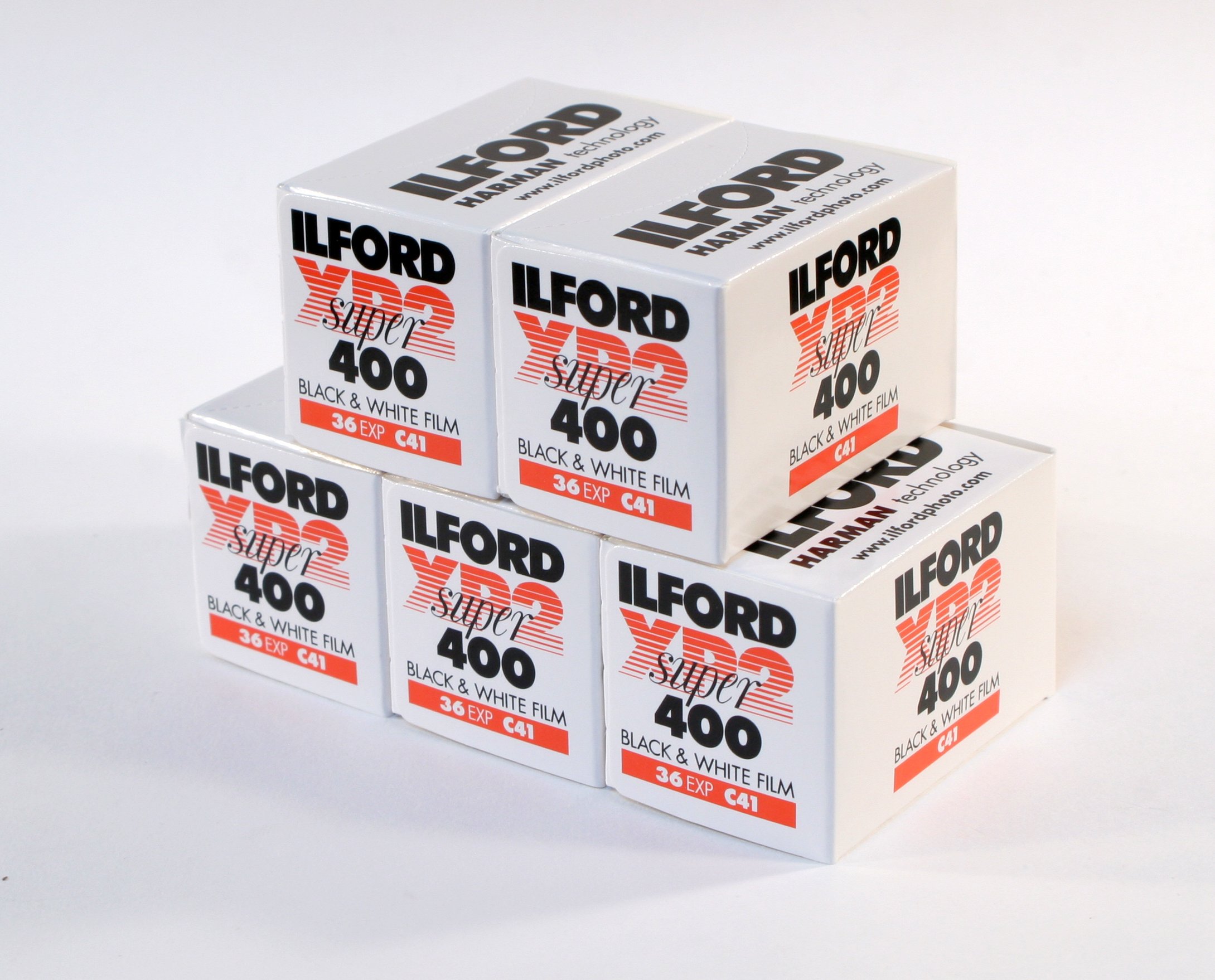 Ilford XP2 400, 35mm 36 exposures 5 rolls