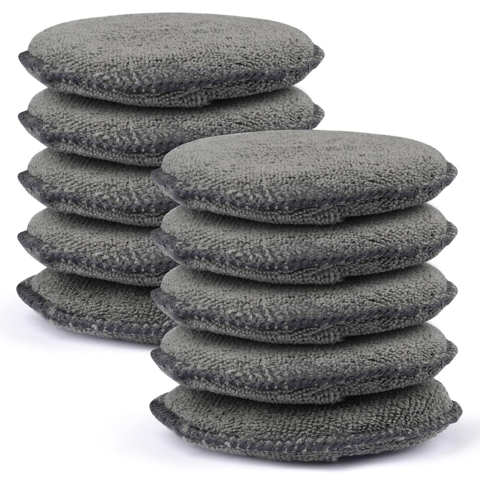 Photo 1 of 10 Pack Wax Applicator Pads, Microfiber Applicator Pad with Finger Pocket, Foam Car Wax Applicator Pad for Car Cleaning and Polishing (Gray)