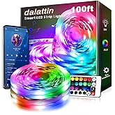 dalattin Led Lights for Bedroom 100ft,Smart Led Strip Lights with App Control Remote Control, RGB LED Light Strips,Music Sync