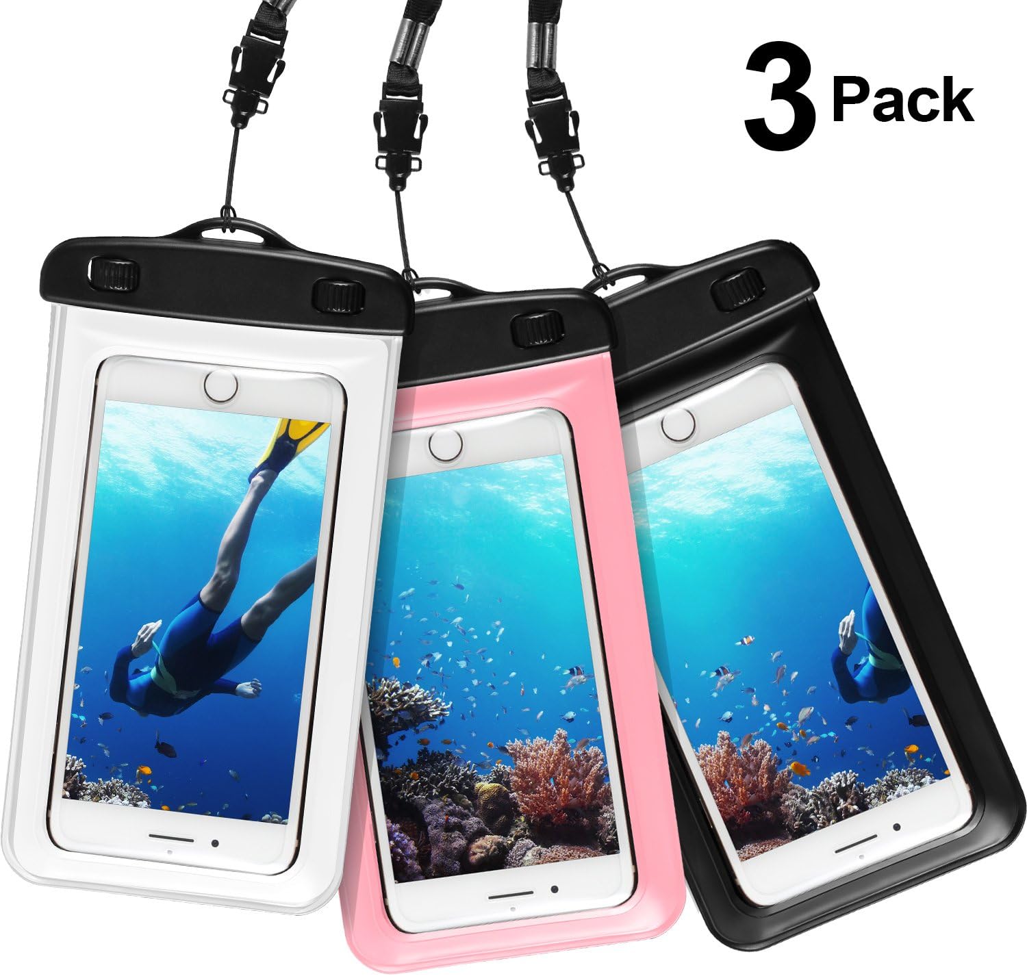 AROYI Funda Impermeable Universal para iPhone, Samsung, Huawei, Xiaomi, Sony, Nokia, [3 Paquete]: Amazon.es: Electrónica