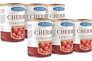 Giusto Sapore All Natural Italian Cherry Tomatoes Pomodorini -14oz- Premium Gourmet Gluten Free Fat Free Non GMO Brand - Imported from Italy and Family Owned - 6 Pack