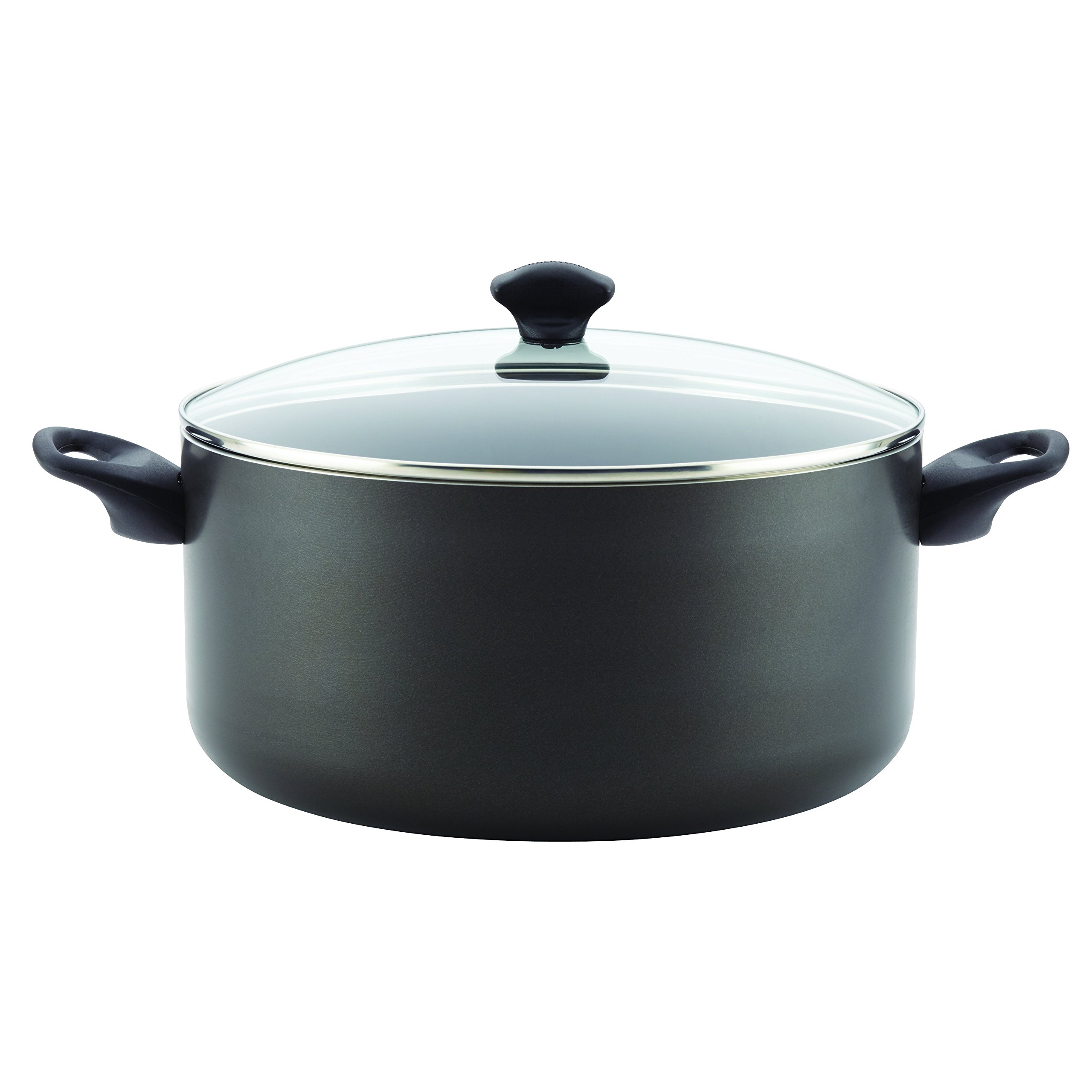 Farberware 16716 Promotional Dishwasher Safe Nonstick Stock Pot/Stockpot with Lid, 10.5 Quart, Black
